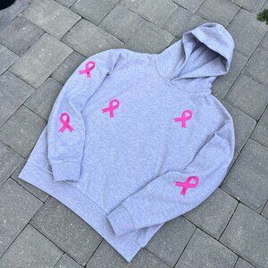 Cancer Awareness Ribbon Hoodie Gray
